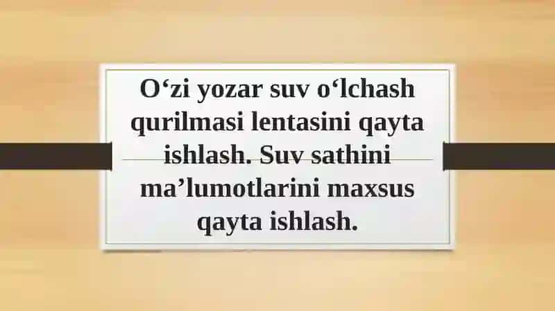 O‘ziyozar suv o'lchash postlari 2
