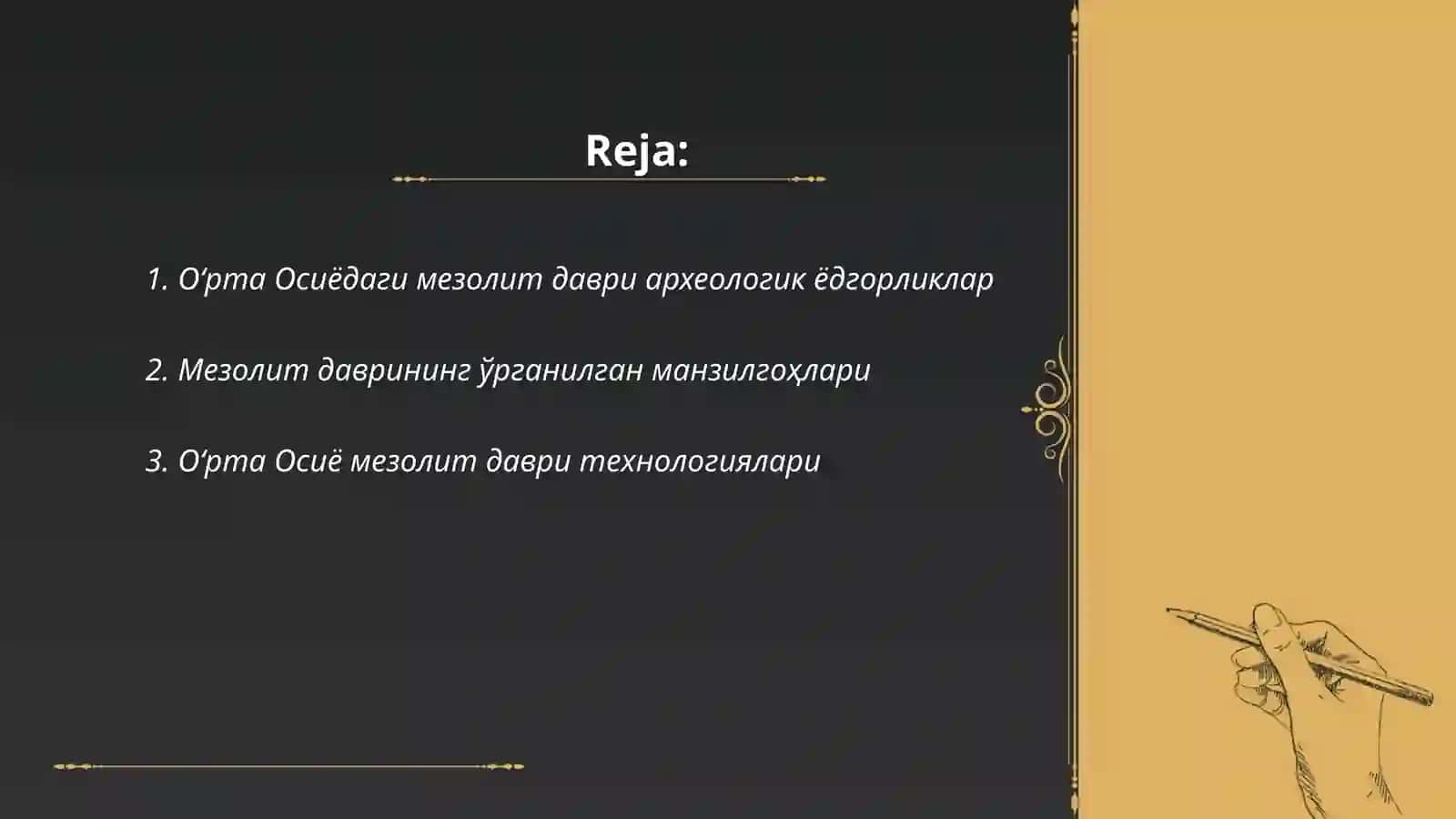 Оʻрта Осиёдаги мезолит даври археологик ёдгорликлар 2