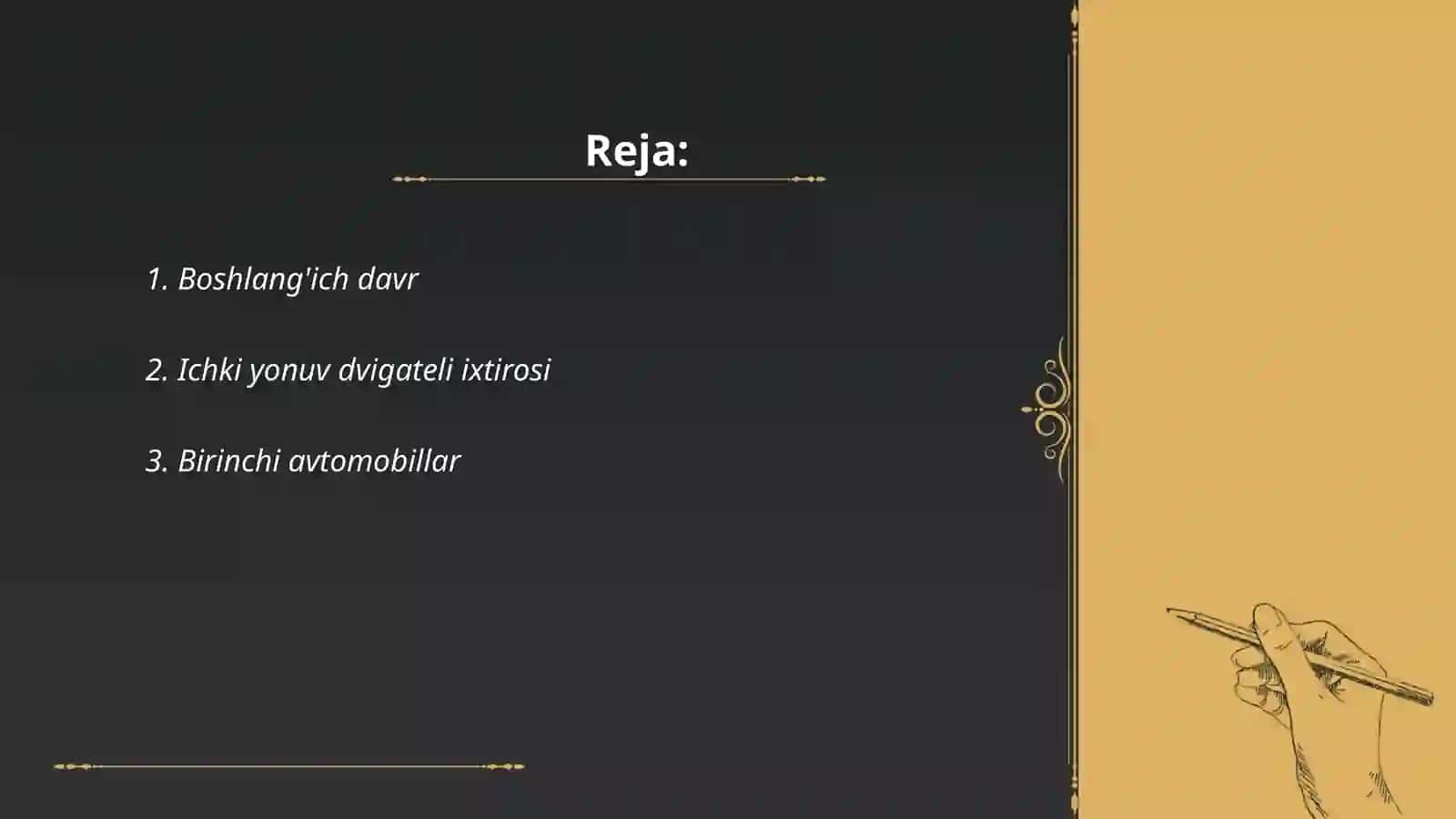 Avtomobilning rivojlanish bosqichlari 2