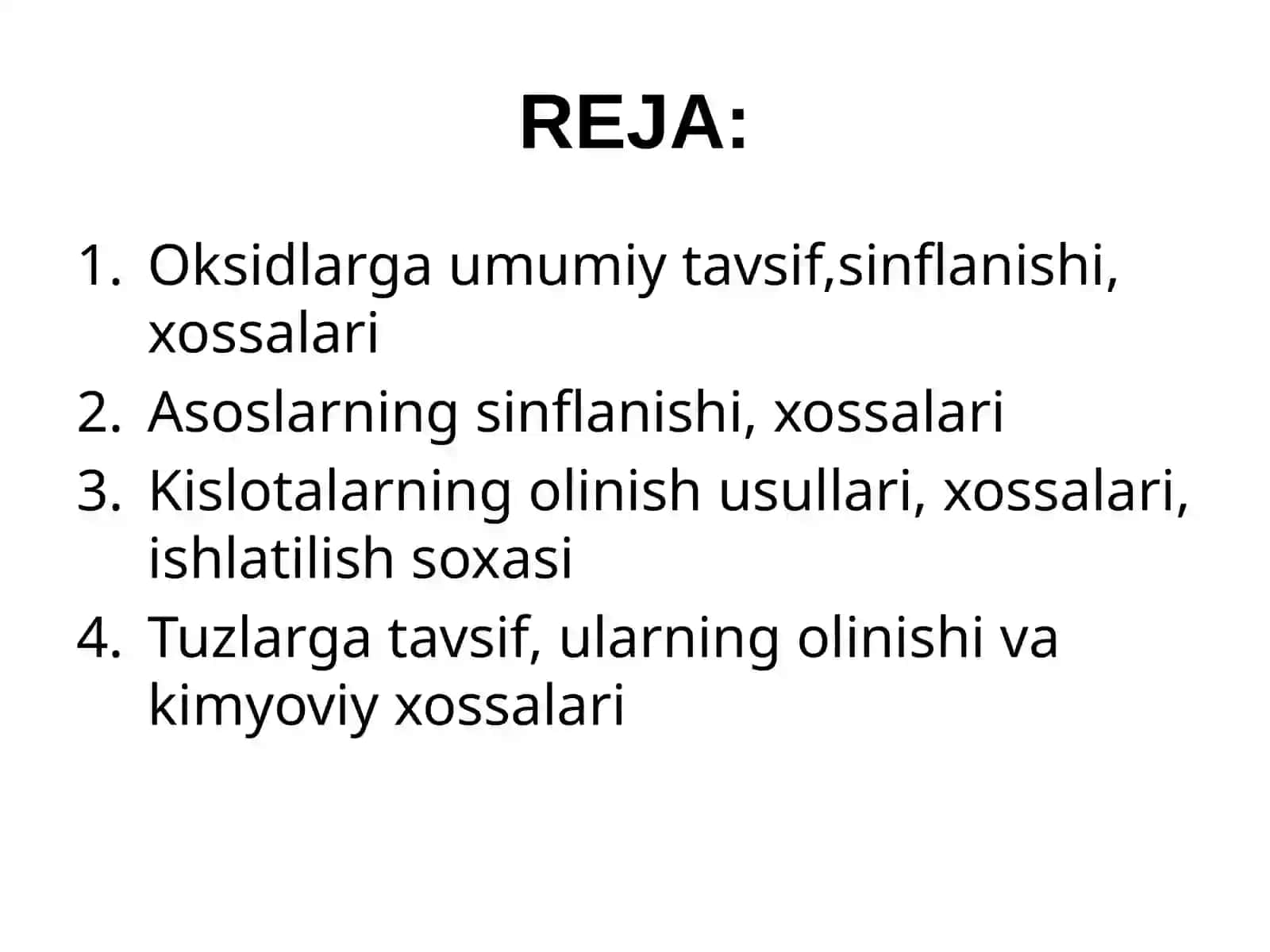 Oksidlar, Asoslar, Kislotalar, Tuzlar 2