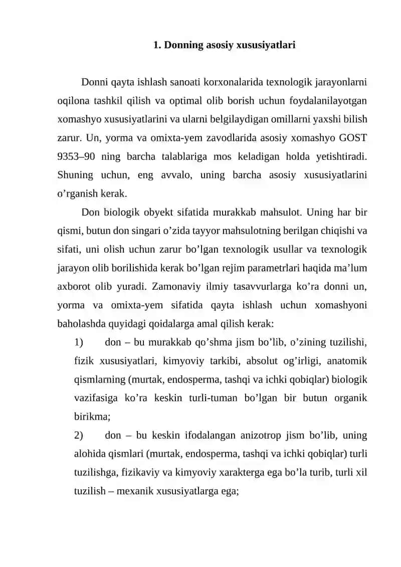 Donning texnologik xususiyatlari 2