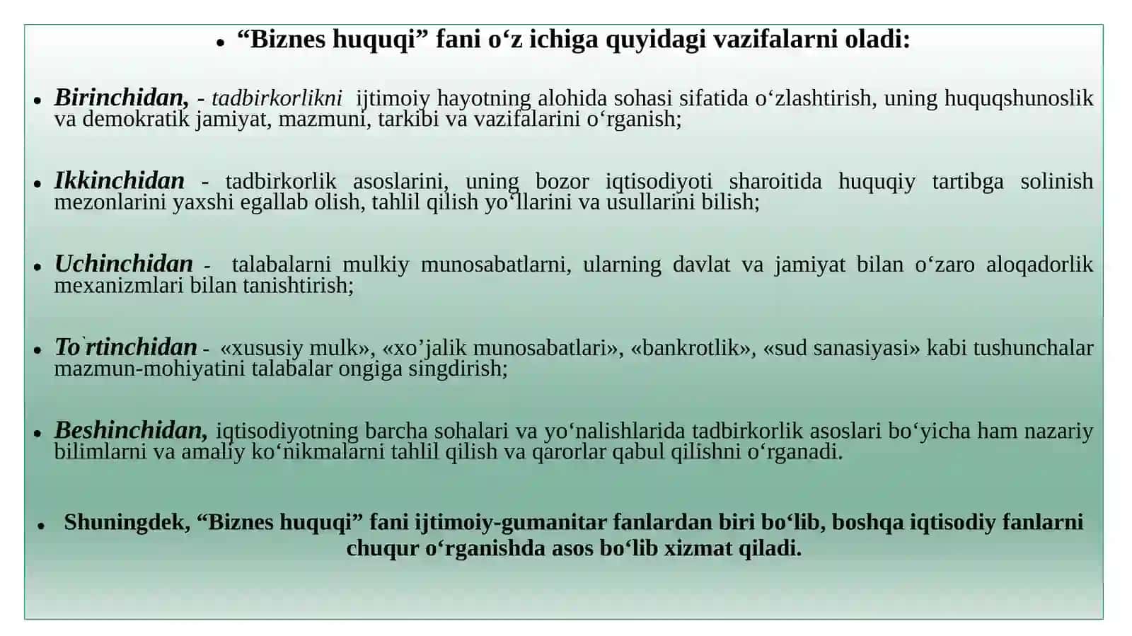 Biznes huquqi 2