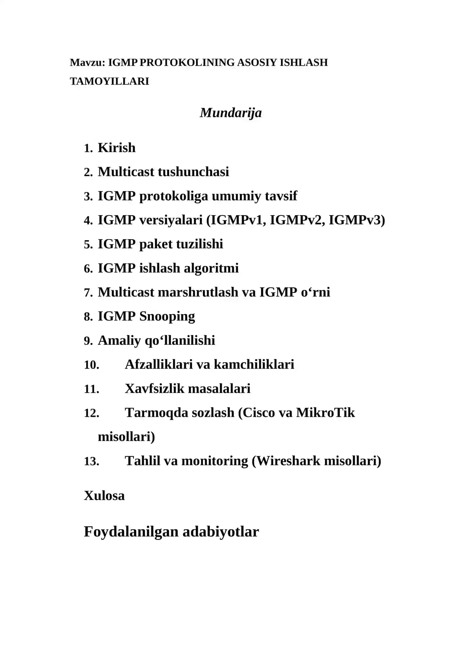 IGMP protokolining asosiy ishlash tamoyillari 2