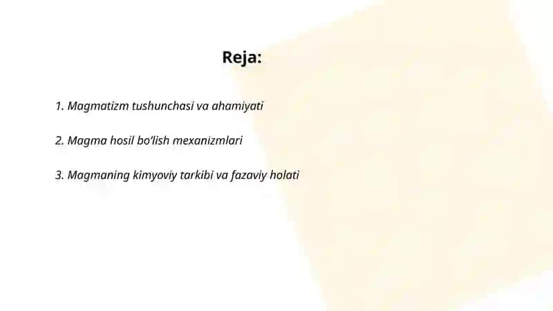 Magmatizm, metamorfizm jarayonlari 2