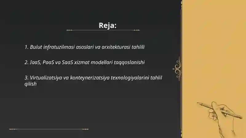 Bulut infratuzilmasi, bulut infrastrukturasi taqdim etadigan xizmatlarini tahlil qilish 2
