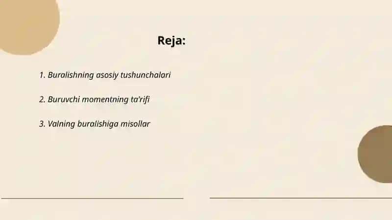 Buralishning asosiy tushunchalari 2