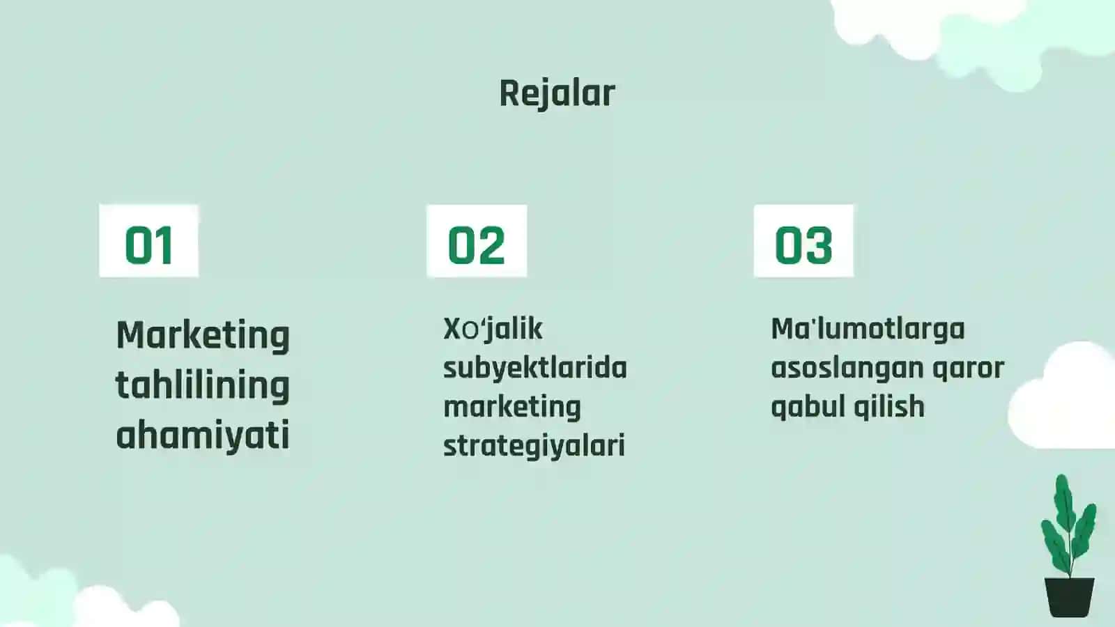Marketing tahlilini o‘rganamiz 2