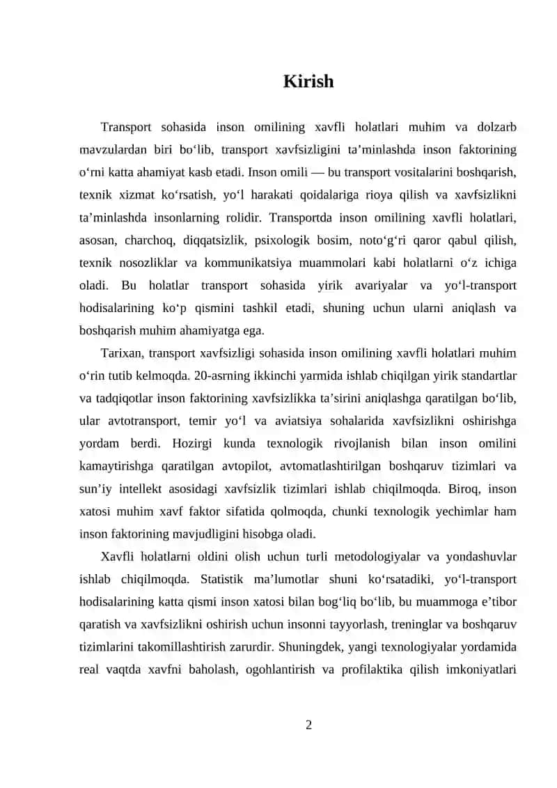 TRANSPORTDA INSON OMILINING XAVFLI XOLATLARI 2