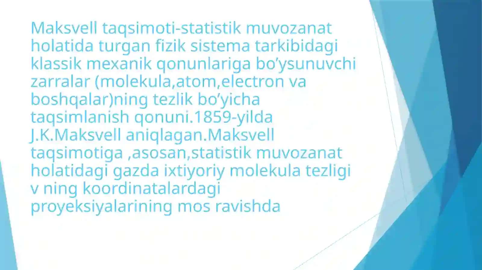 Maksvell taqsimoti 2
