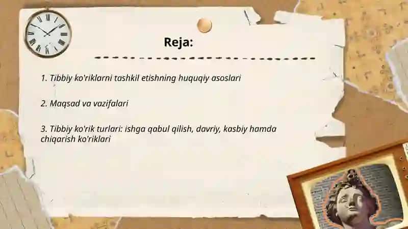 Tibbiy ko'riklarni tashkil etish 2