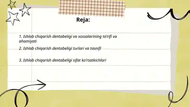Ishlab chiqarish dentabeligi xa xossalari 2