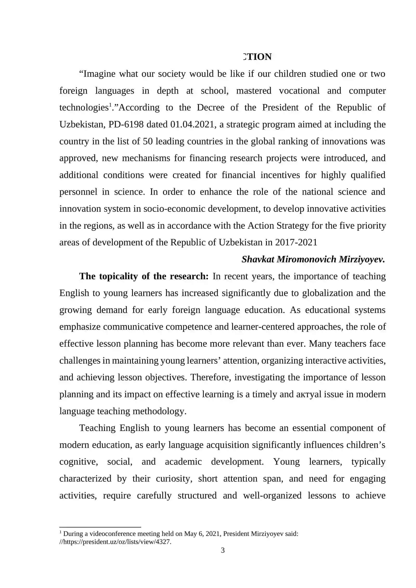 THE IMPORTANCE OF LESSON PLANNING IN TEACHING ENGLISH TO YOUNG LEARNERS AND ITS IMPACT ON EFFECTIVE LEARNING 2