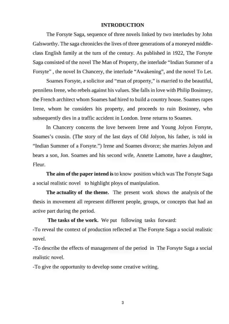 LITERARY ANALYSIS OF THE NOVEL “THE FORSYTE OF SAGA” BY JOHN GALSWORTHY 2