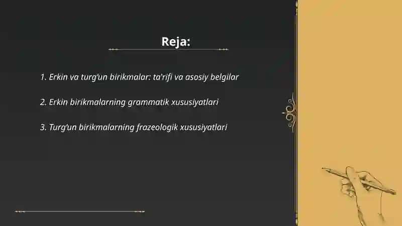 Erkin va turg‘un birikmalar 2