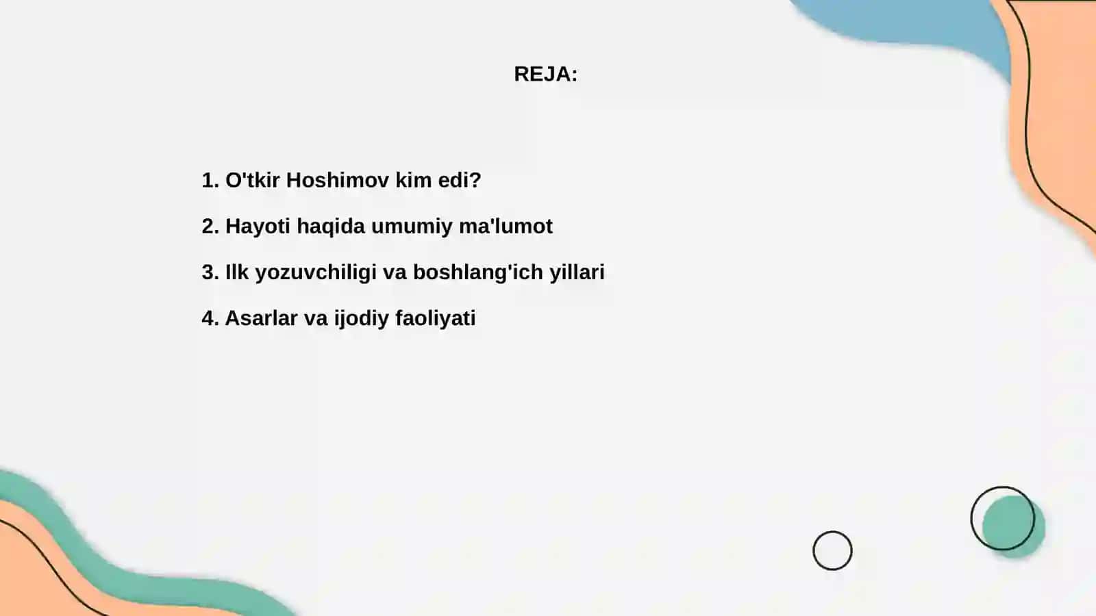 O'tkir Hoshimov hayoti va ijodi 2