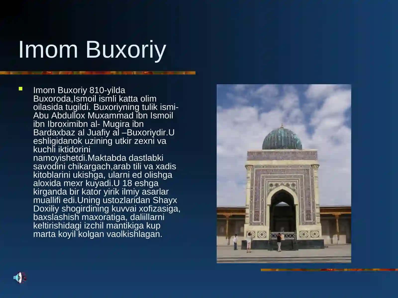 IMOM AL-BUXORIY BUYUK MUXADDIS ALLOMA 2