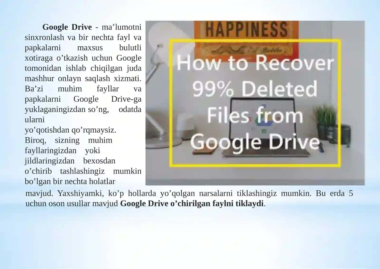 Google Drive fayllarini saqlash mumkin bo‘lgan bulutli hosting yaratish 2
