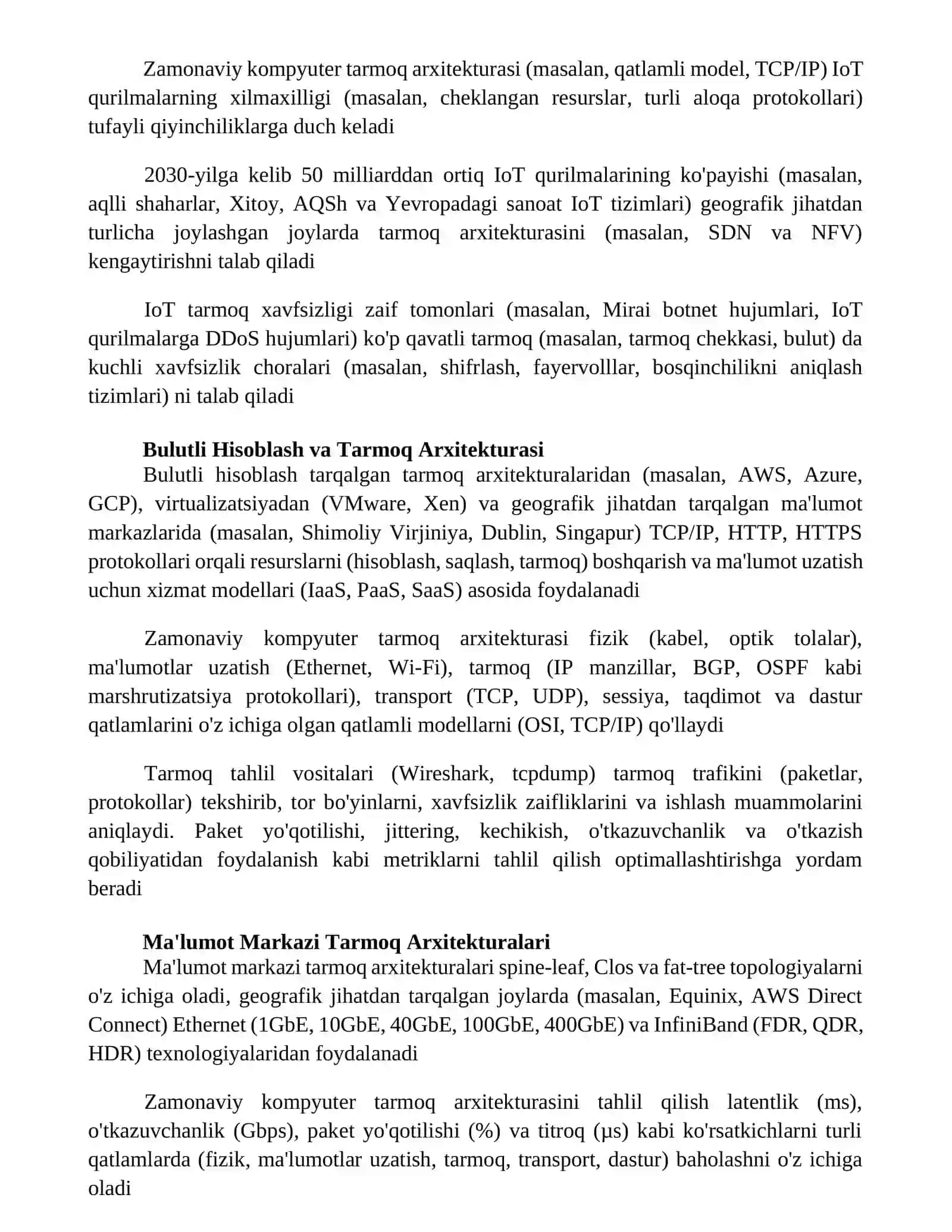 Kompyuter tarmoqlari arxiteturasini tahlil qilish 2