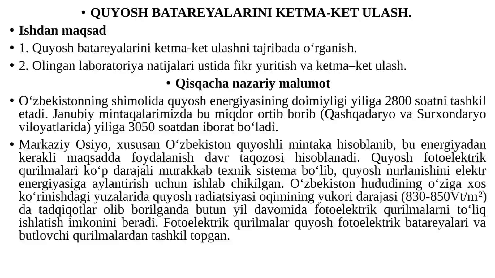 Quyosh batareyalarini ketma-ket ulash 2