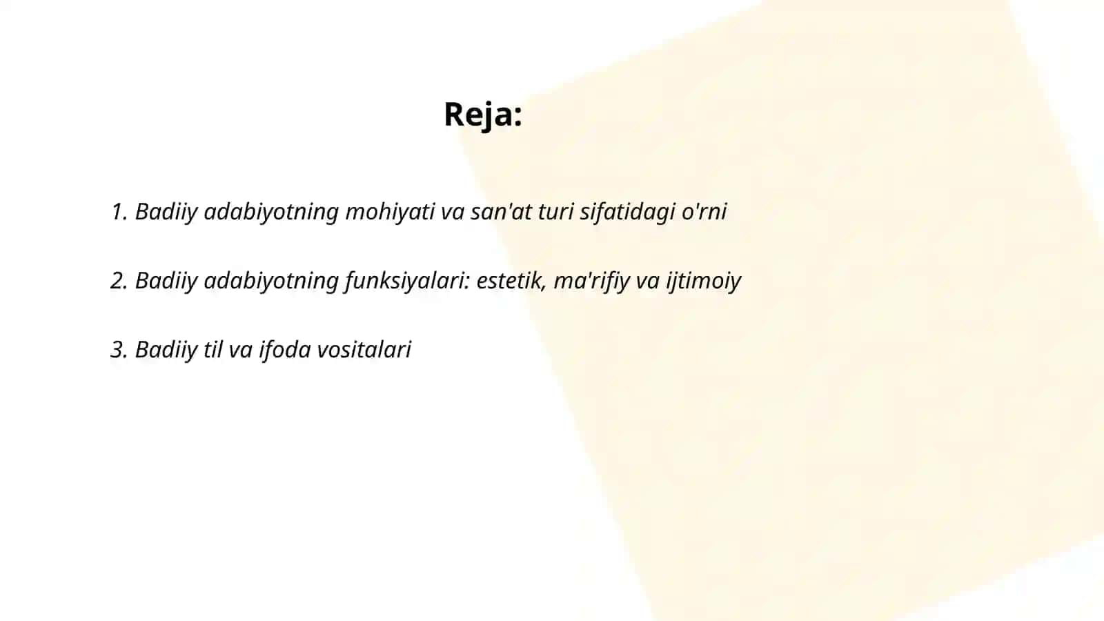 Badiiy adabiyot san'at turi sifatida 2
