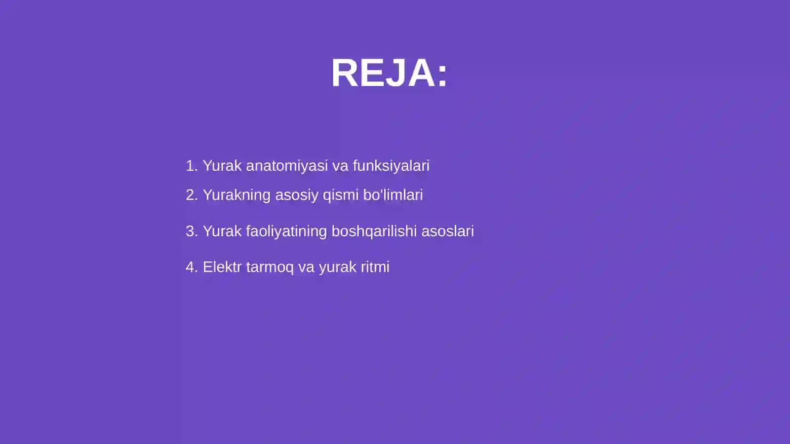 Yurak faoliyatini boshqarilishi 2