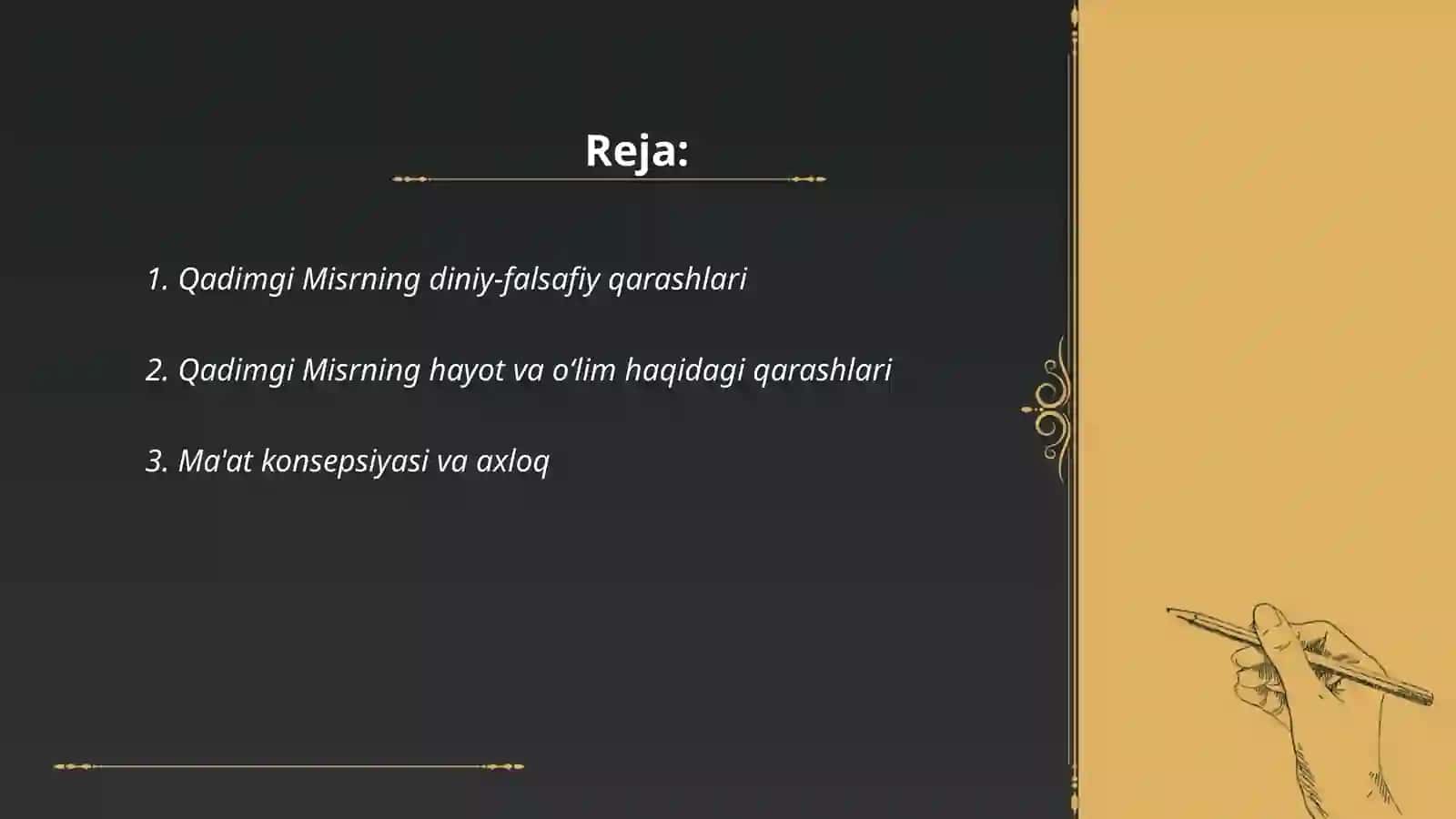 Qadimgi Misr va Bobildagi falsafasi qarashlar 2