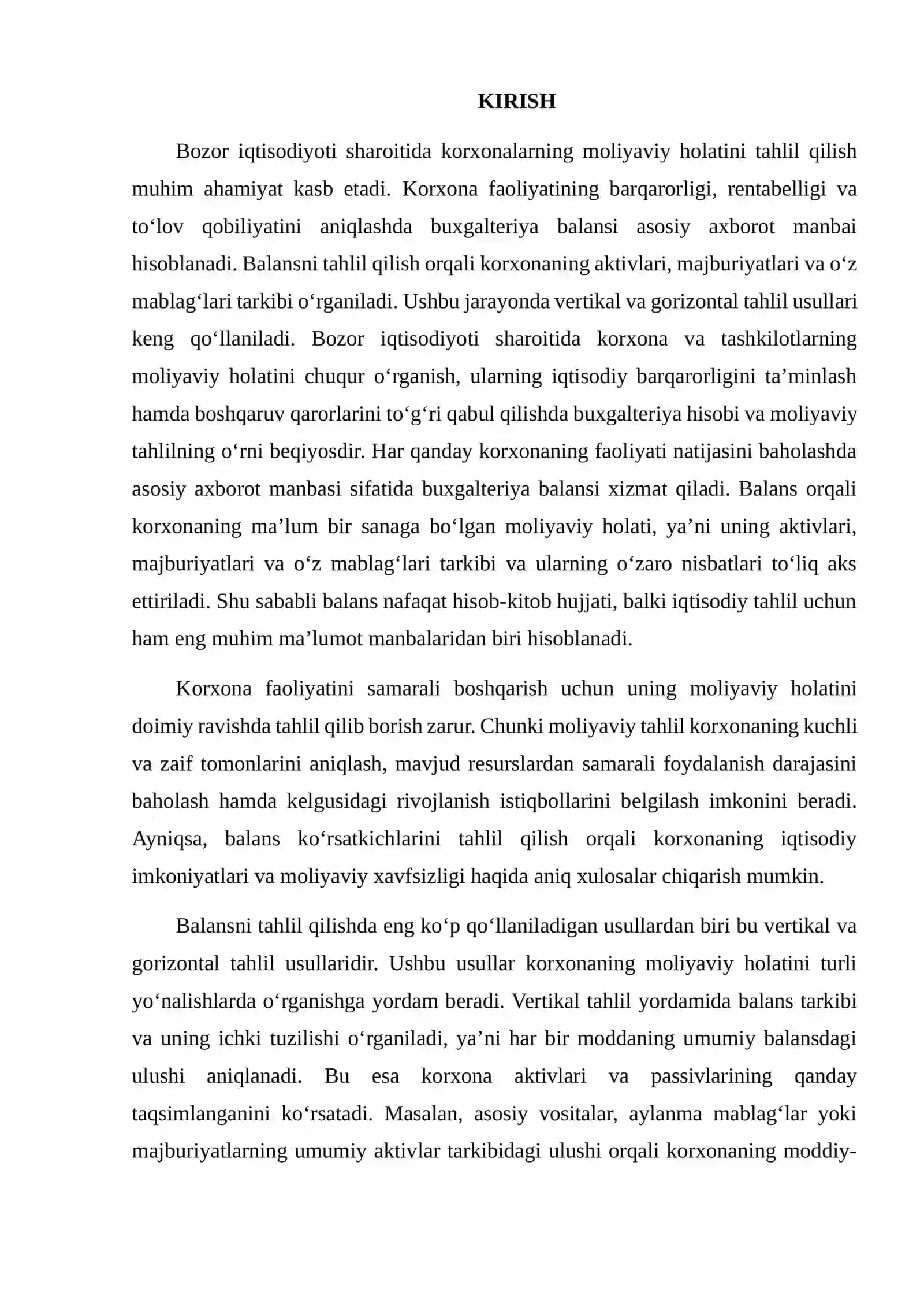 BALANS TUZILMASINI VERTIKAL VA GORIZONTAL TAHLIL QILISH 2