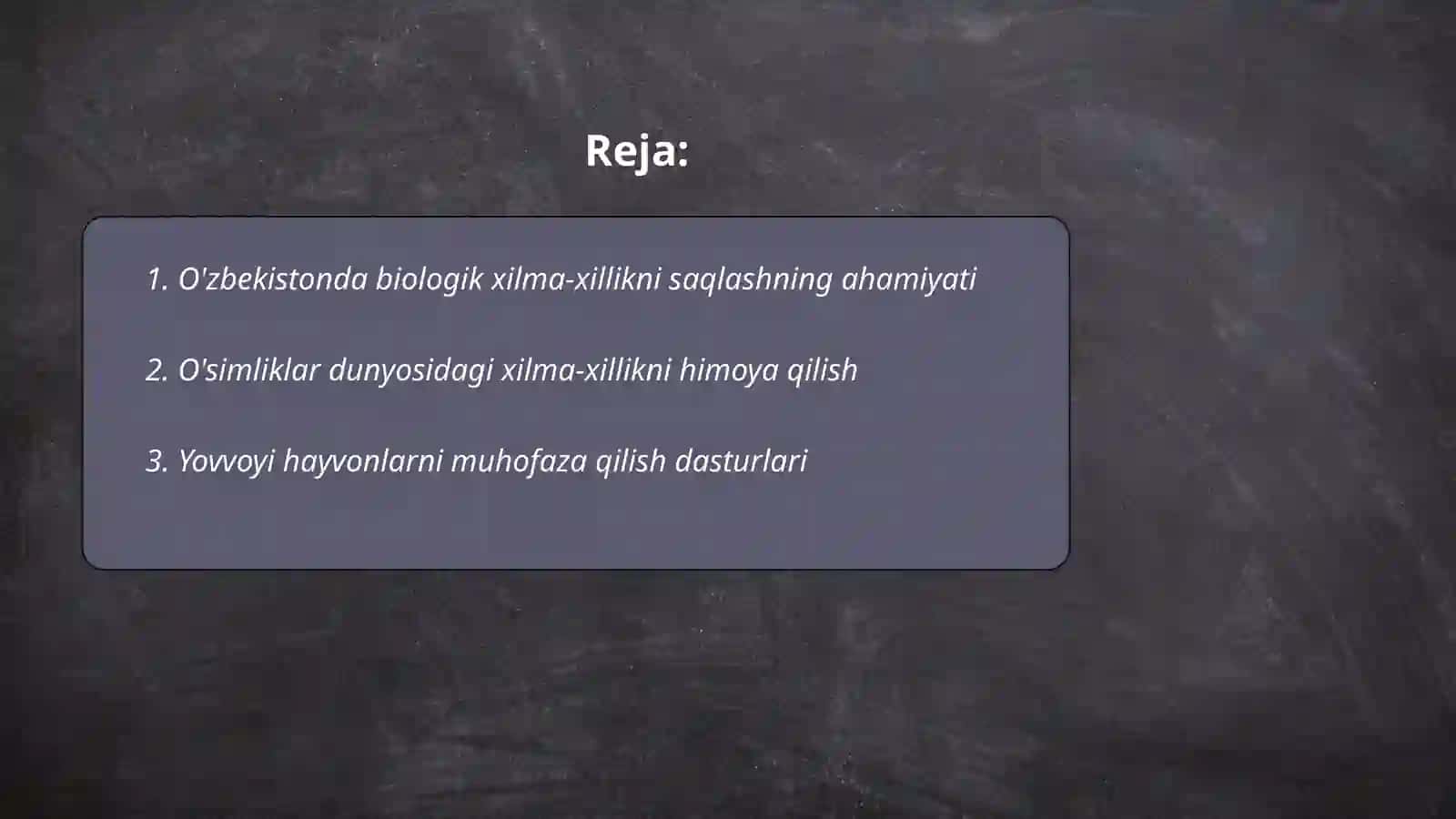 O'zbekistonda bioxilma xillikni saqlash 2