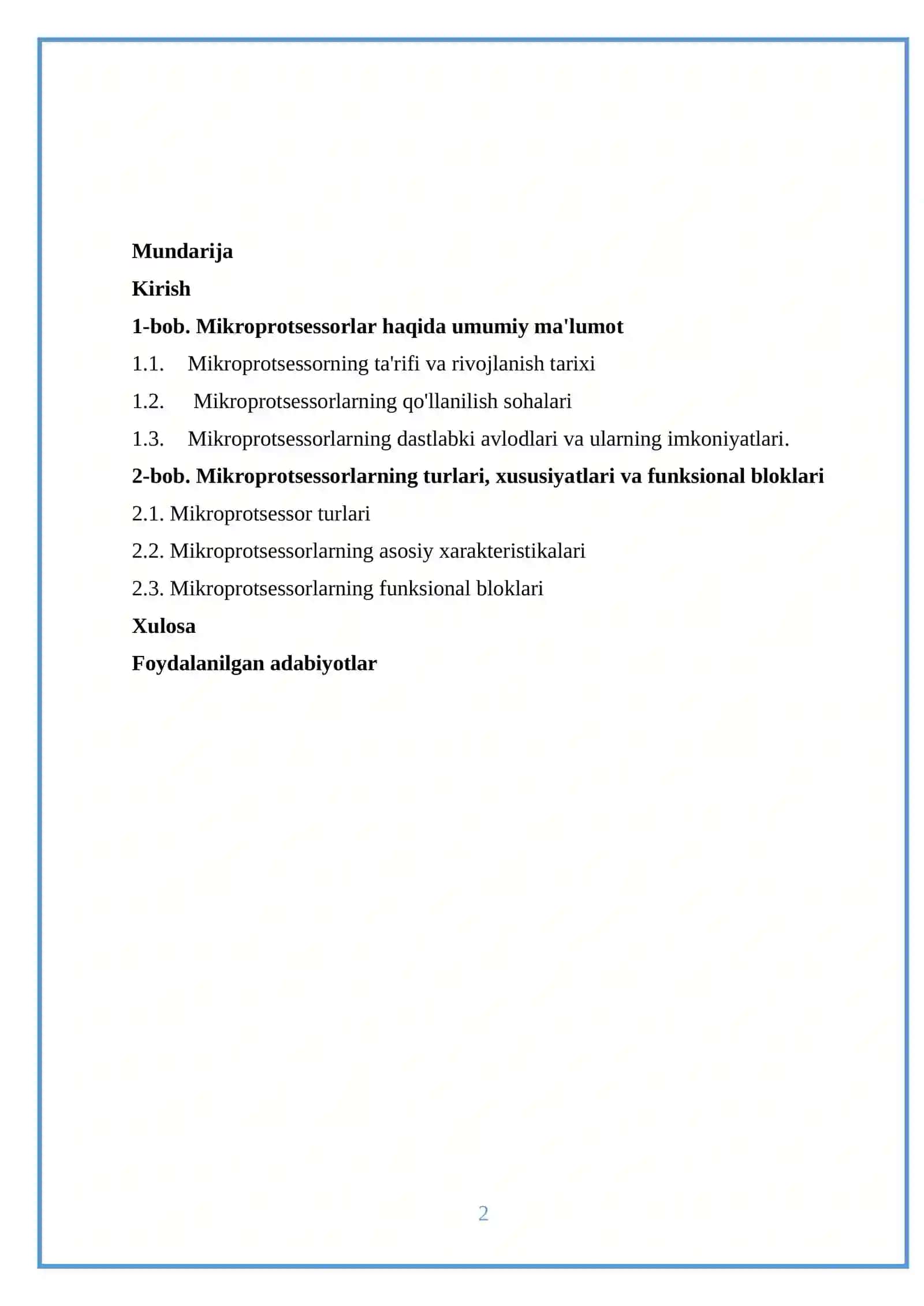Mikroprotsessor tizimi tushunchasi 2