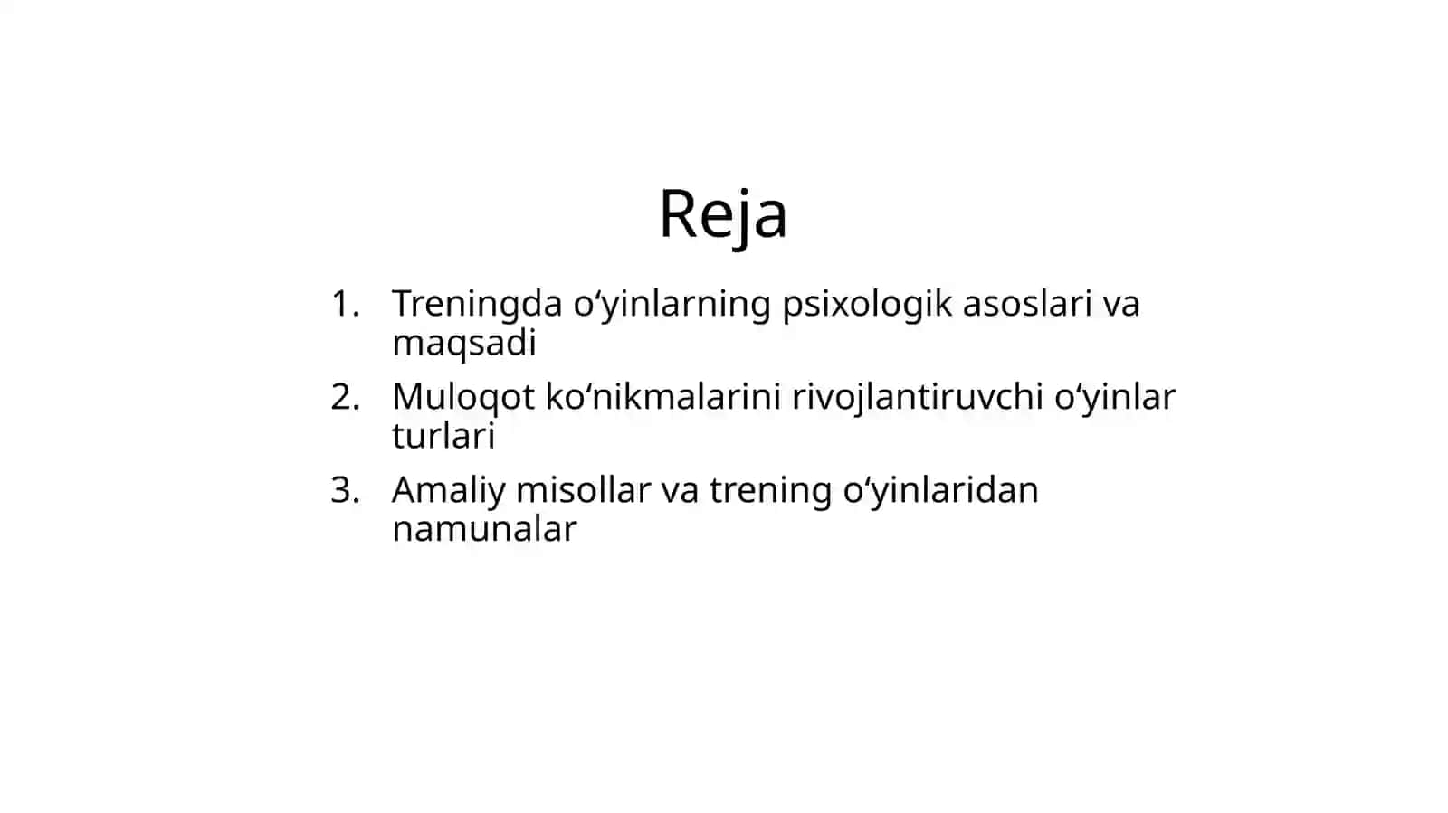 Trening dao‘yinlarning ahamiyati 2
