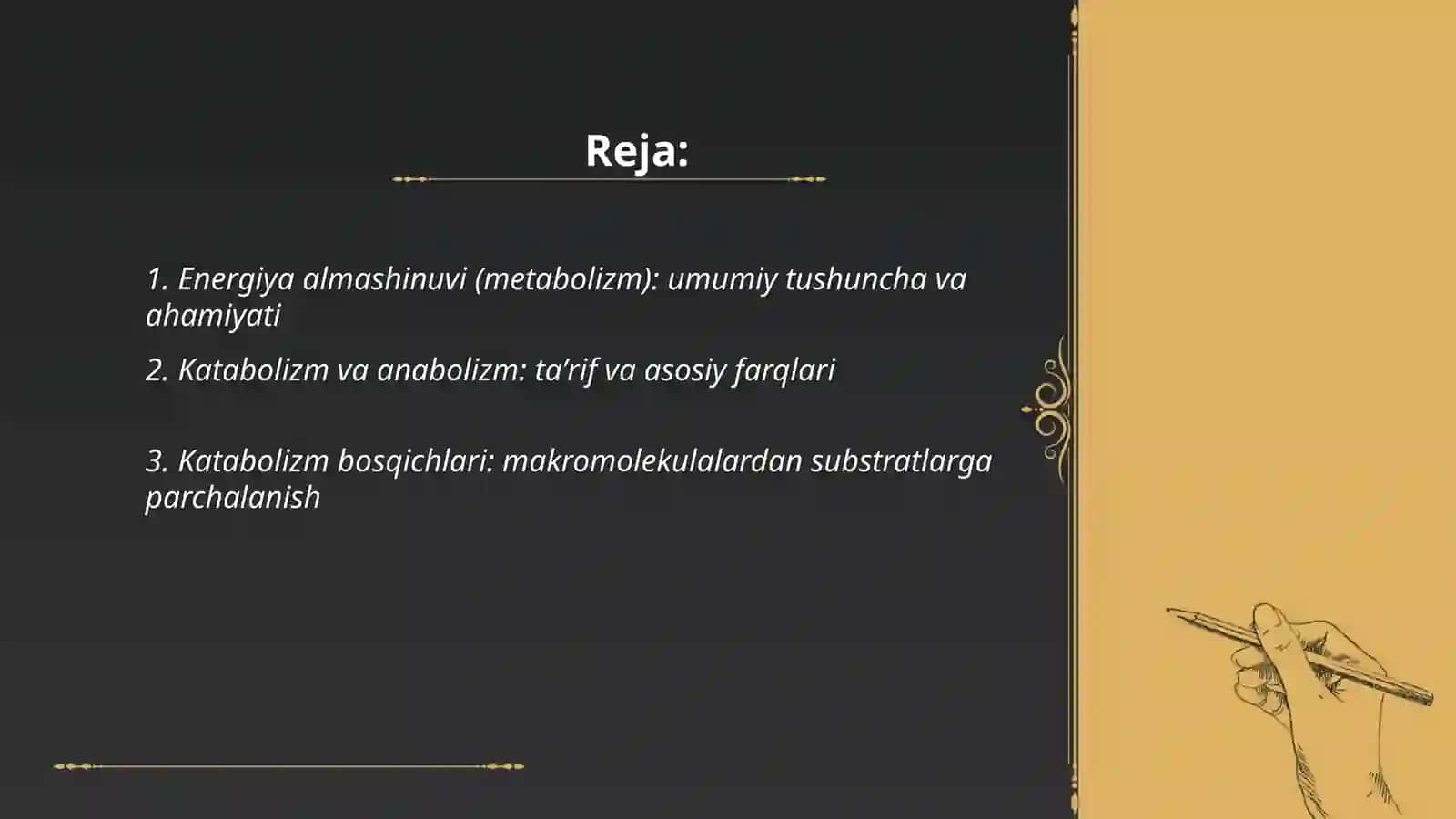 Energiya almashinuvi (metabolizm) 2