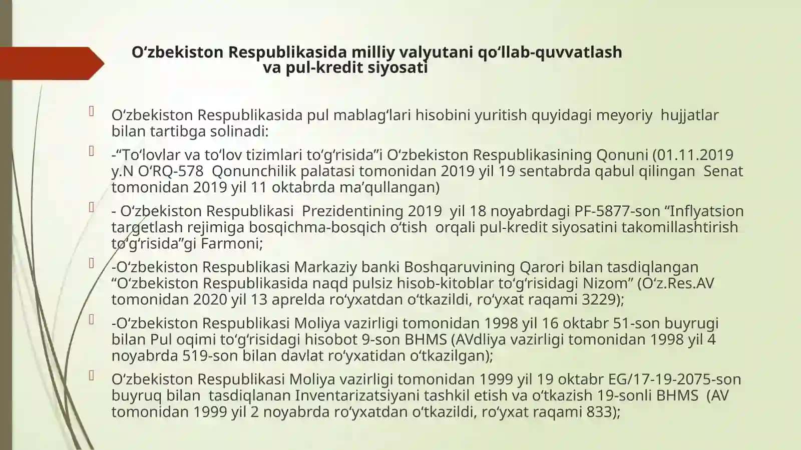PUL MABLAG‘LARI VA HISOB KITOBLAR HISOBI 2