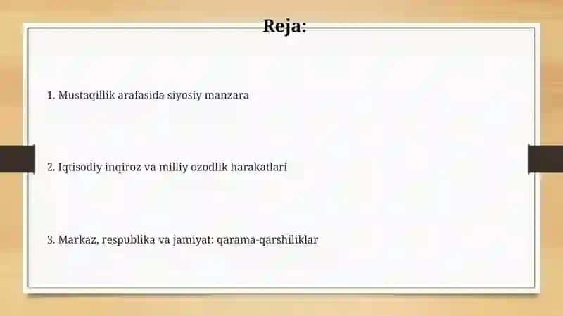 Mustaqillik arafasida siyosiy manzara 2