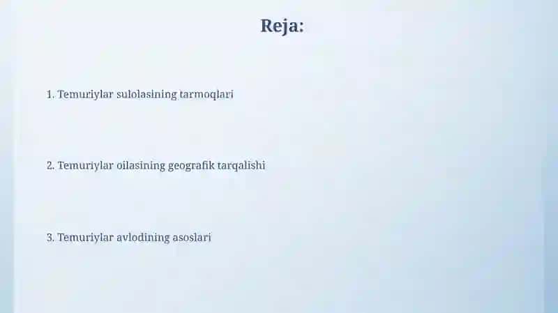 Temuriylar shajarasini tuzish 2