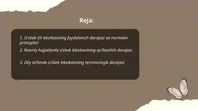 O’zbek tili leksikasining qo’llanilish darajasi 2