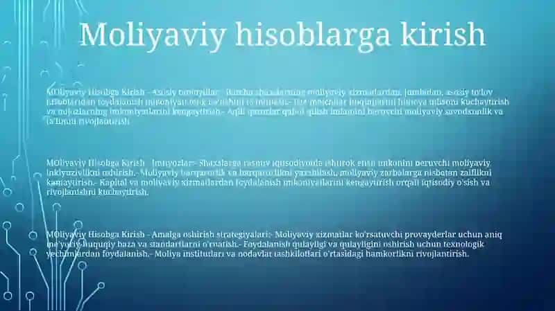 MOliyaviy Hisobga Kirish 2