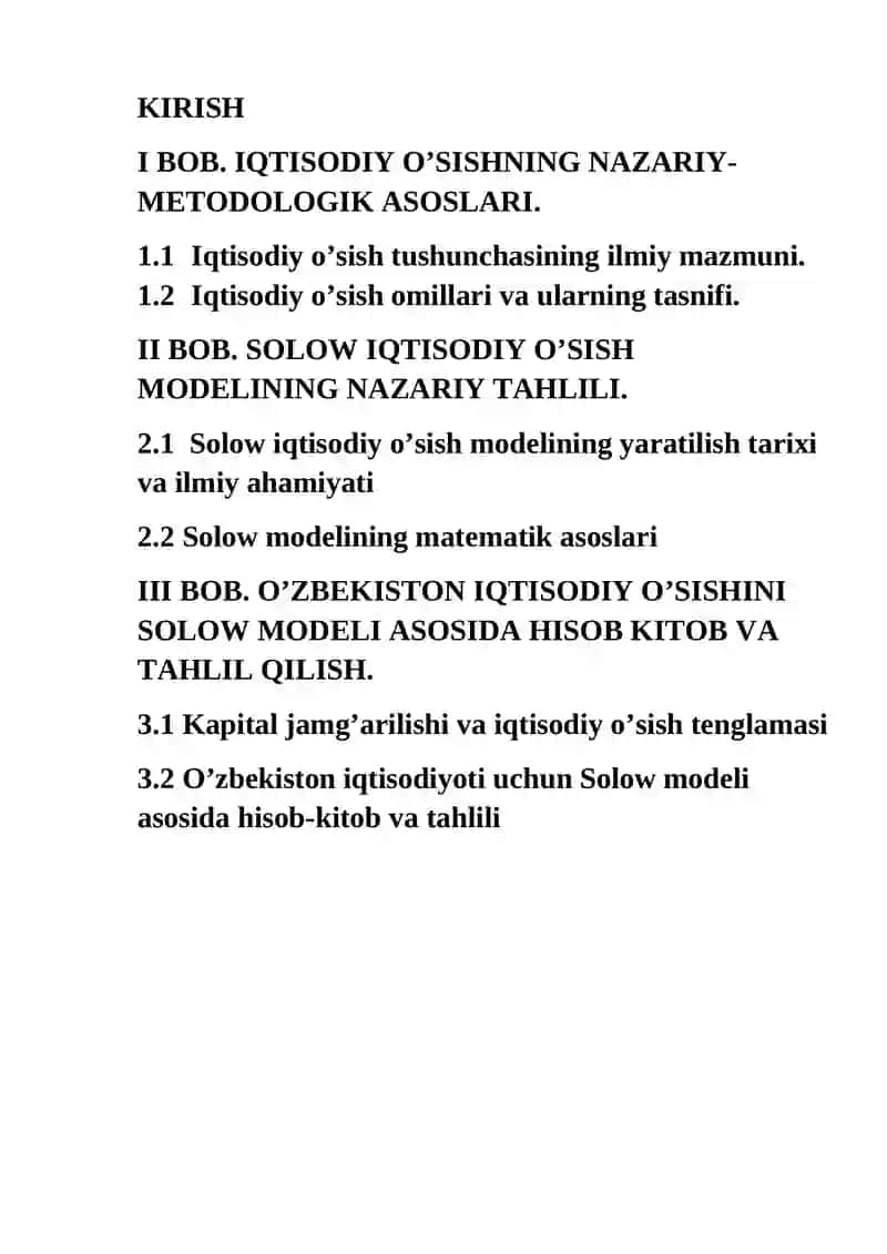 Solow Iqtisodiy O'sish Modeli Ta'limi 2