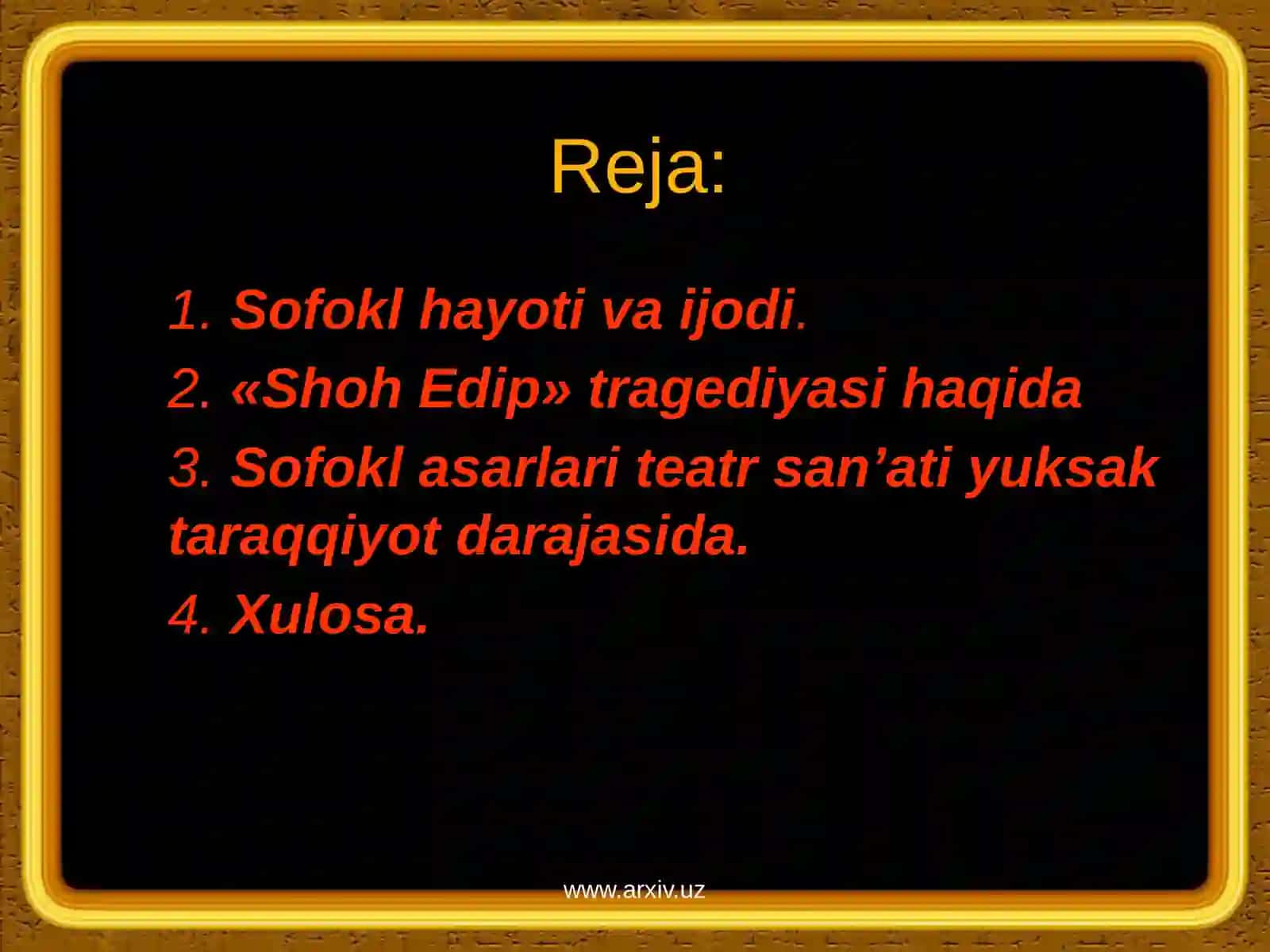 Sofoklning "Shoh Edip" tragediyasi 2