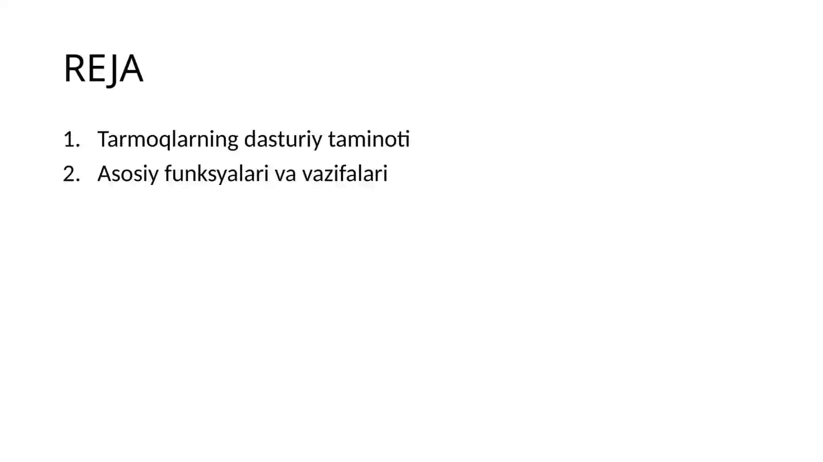 Tarmoq Dasturiy Ta'minoti 2