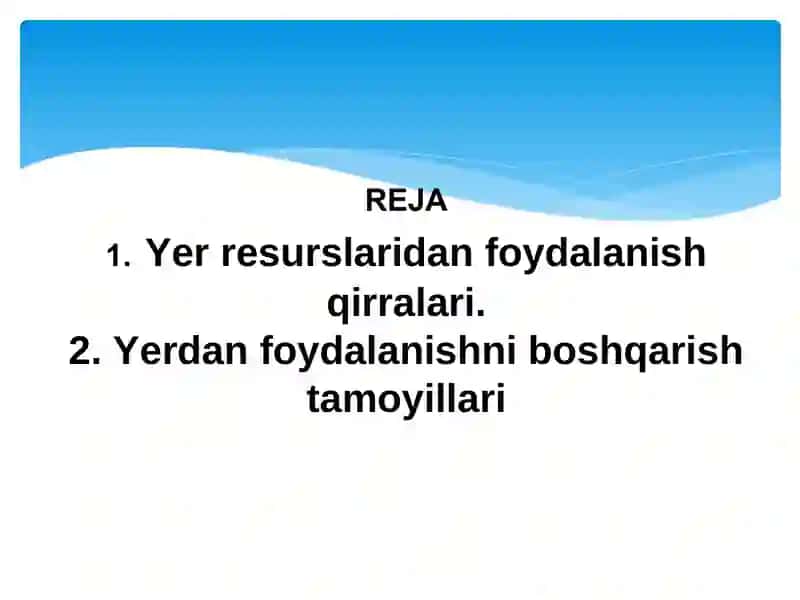 YER MUNOSABATLARINI DAVLAT TOMONIDAN TARTIBGA SOLISH 2