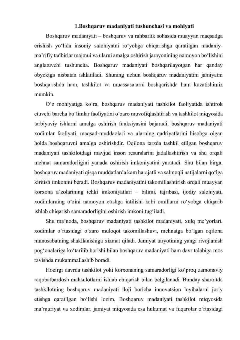 BOSHQARUV MADANIYATI VA ETIKASI 2
