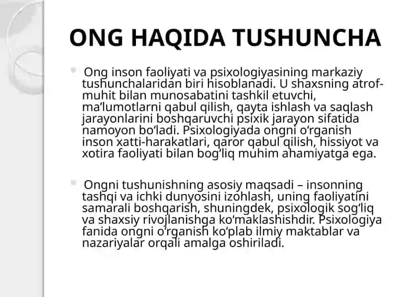 Ong Haqida Tushuncha 2