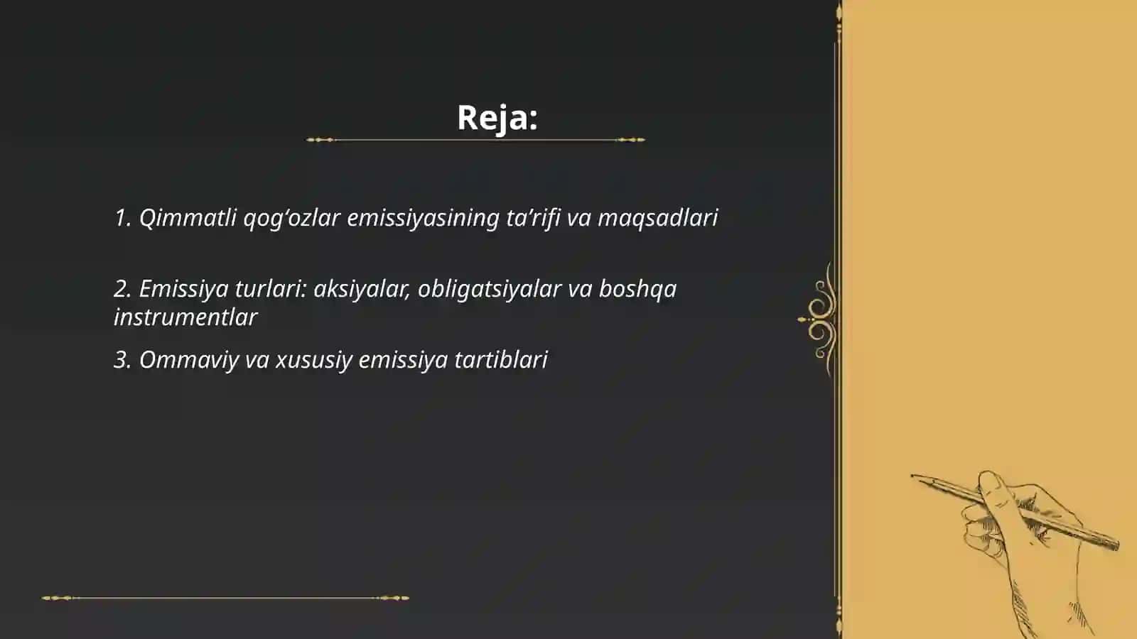 Qimmatli qogʻozlar emissiyasi 2