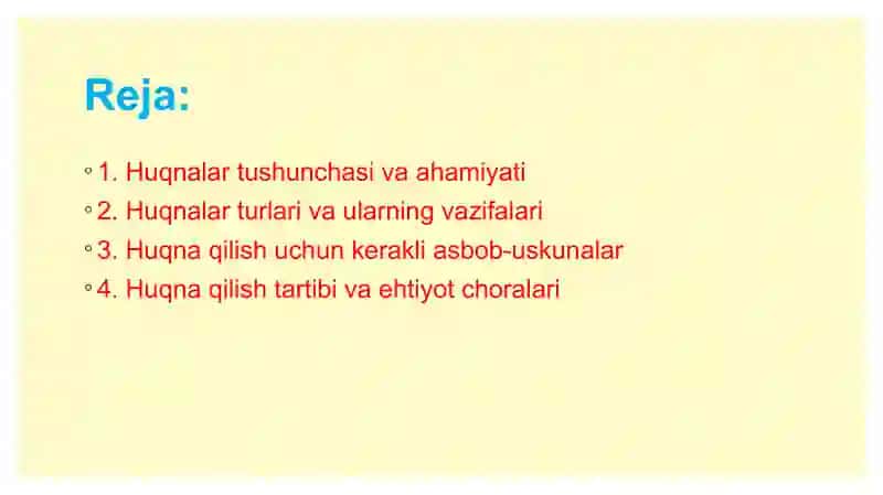 Huqna haqida 2