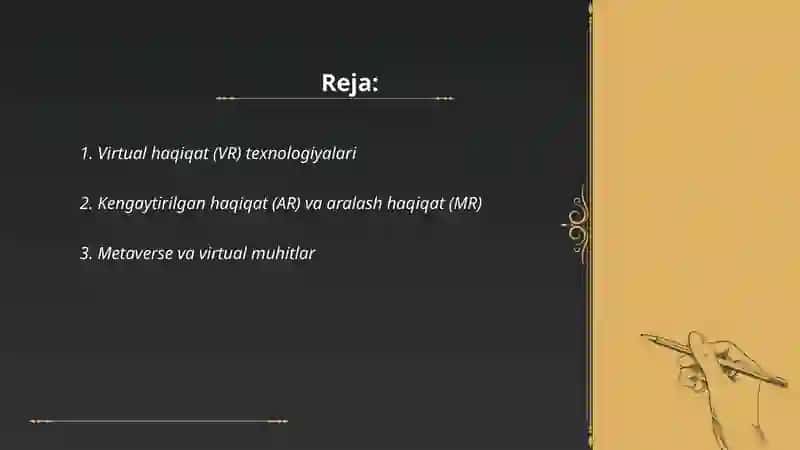 Virtual haqiqat (VR) texnologiyalari 2