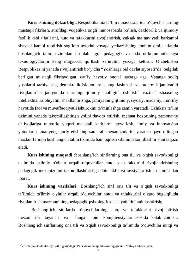 O’QISH DARSLARIDA TALIMIY O’YINLARDAN FOYDALANISH 2