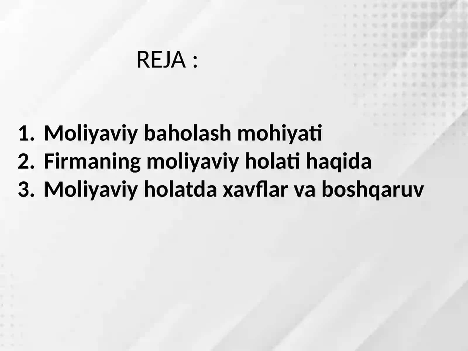 Firmaning moliyaviy faoliyatini baholash 2