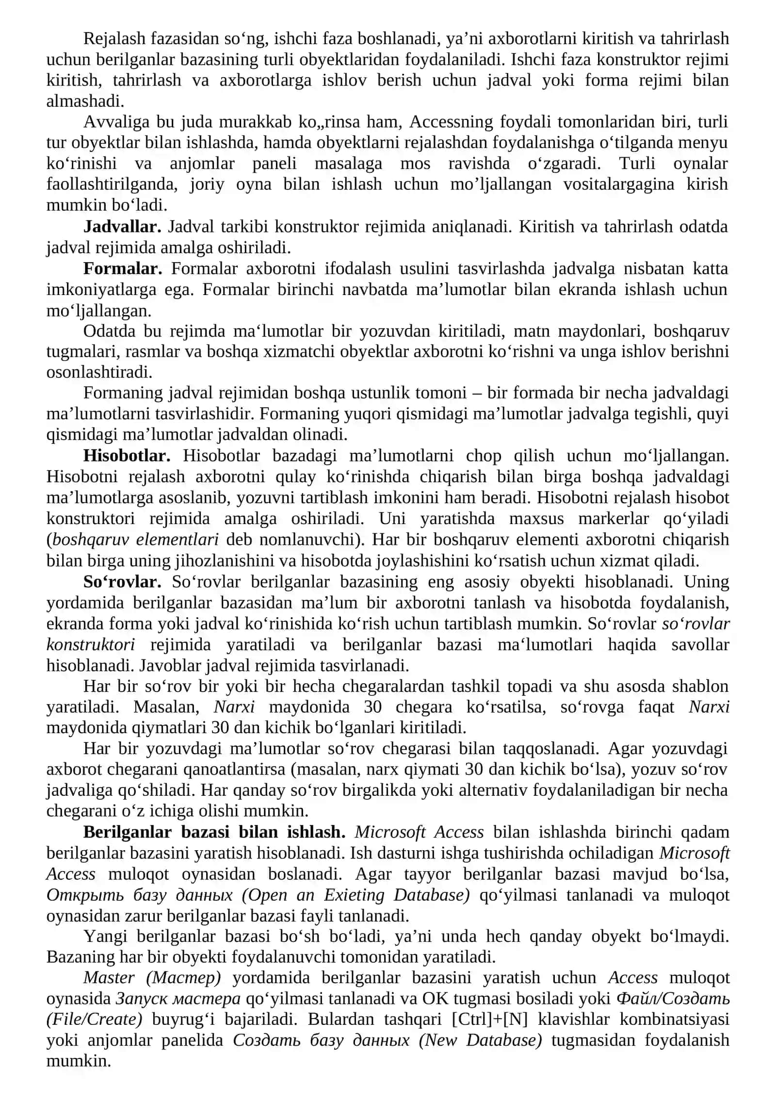 Berilganlar bazasi 2