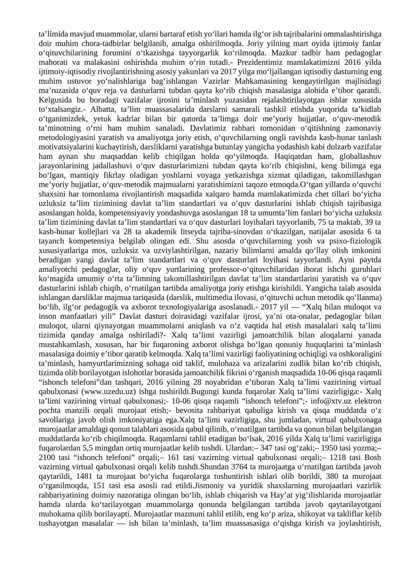 Ta’lim-tarbiya tizimini takomillashtirish yo‘lida 2