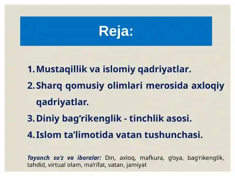 ISLOM QADRIYATLARI VA MA’RIFATINING HOZIRGI DAVRDAGI AHAMIYATI 2